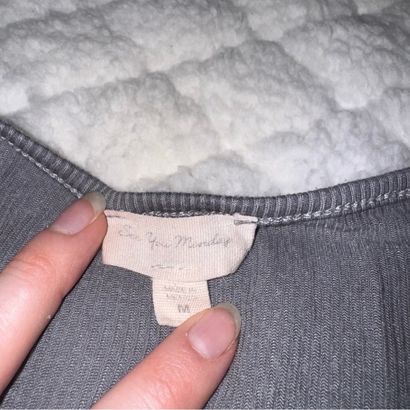 Gray Short Sleeve Ruffle Dress - Picture 3 of 3